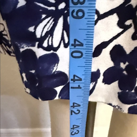 Anne Klein Navy and White Floral Midi Dress - Picture 9 of 11